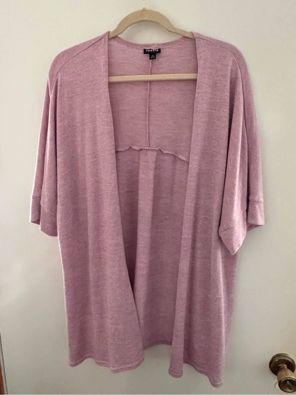 torrid Mauve Open-Front Short Sleeve Cardigan